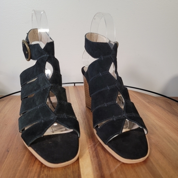 Seychelles Completely Engaged heeled sandals Black Open Toe Ankle Strap Size 6 - Picture 7 of 12